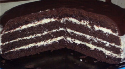 Торт Шоколад на кипятке готовится мега быстро, в духовом шкафу растет прямо на глазах
