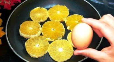 Хоть с апельсинами, хоть с яблоками: нужно всего 1 апельсин и 1 яйцо. Пирог за 10 минут на сковороде