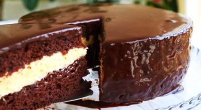 Рецепт шоколадного торта с нежным кремом «Эскимо»