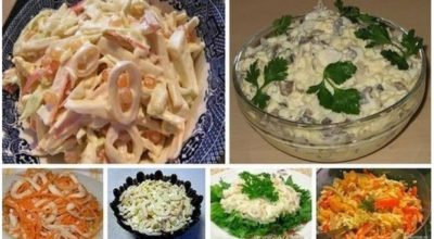 6 простых и очень вкусных салатов с кальмарами