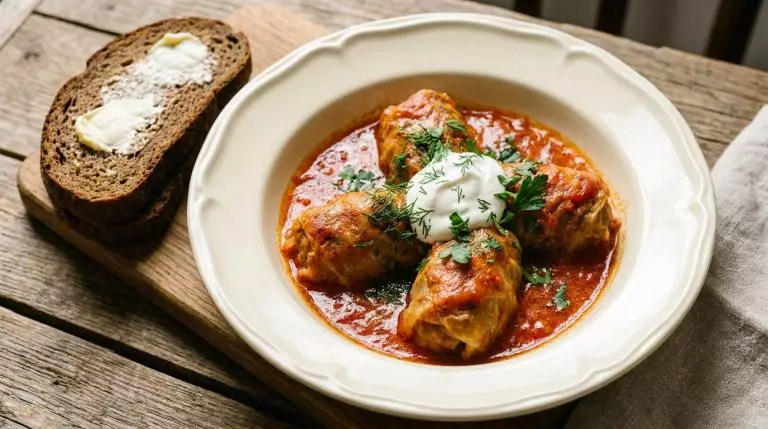 Ленивые голубцы с фаршем и рисом: сочные и мягкие в томатном соусе
