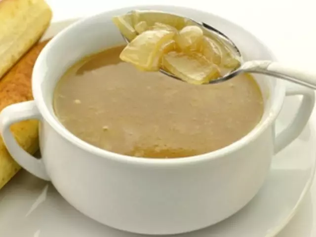 Густой овощной суп с луком