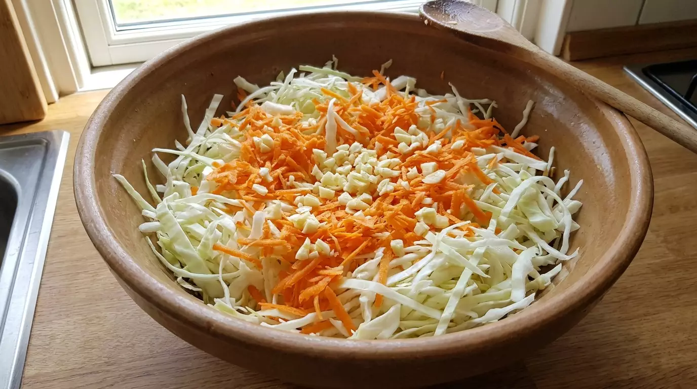 Нашинкованная капуста с морковью и чесноком для капусты Провансаль